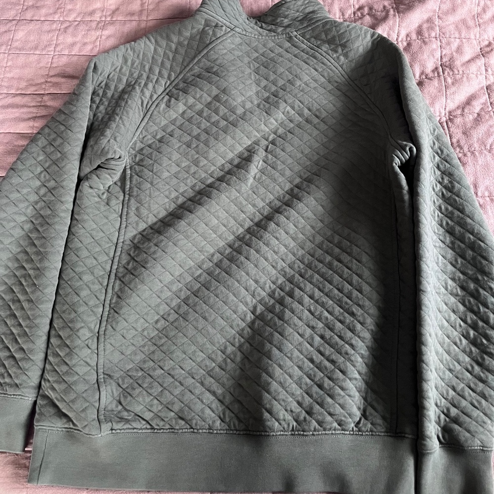 Men's Small Quilted Sweatshirt Mockneck | Olive Green | LL BEAN - Picture 4 of 4